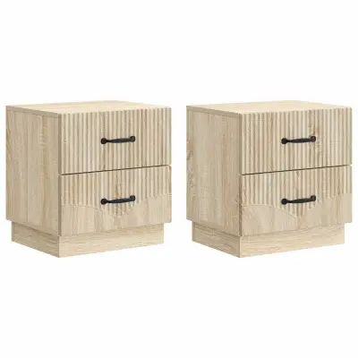vidaXL Nočna omarica s predalom 2 pcs Sonoma hrast 43 x 34,5 x 44,5 cm