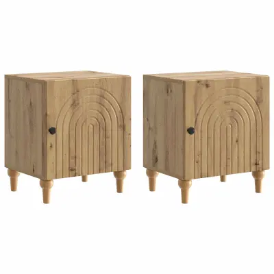 vidaXL Nočna omarica 2 pcs Artisan hrast 43 x 34,5 x 50 cm