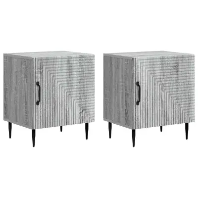 vidaXL Nočna omarica 2 pcs Siva Sonoma 43 x 34,5 x 50 cm