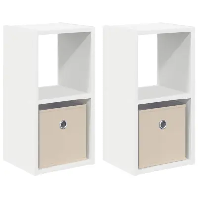 vidaXL Nočna omarica 2 pcs Bela 25,5 x 22 x 49,5 cm Konstruiran les