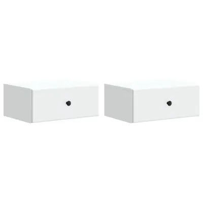 vidaXL Stenski nočni omarici s predalom 2 pcs Bela 49 x 34,5 x 20 cm