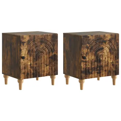 vidaXL Nočna omarica 2 pcs Dimljen hrast 43 x 34,5 x 50 cm