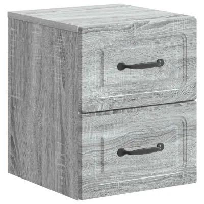 vidaXL Stenski nočni omarici s predalom Siva Sonoma 34,5 x 33 x 40 cm