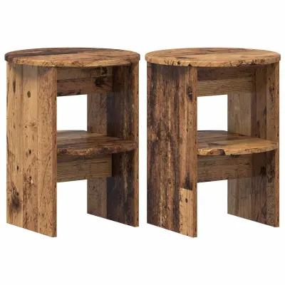 vidaXL Stranska omara 2 pcs Star les Ø40 x 50 cm Konstruirano leseno
