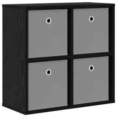 vidaXL Strani šal s predalom Črna Orehovina 59,5 x 27 x 57 cm