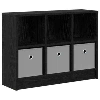 vidaXL Strani šal s predalom Črna Orehovina 73,5 x 22,5 x 53,5 cm