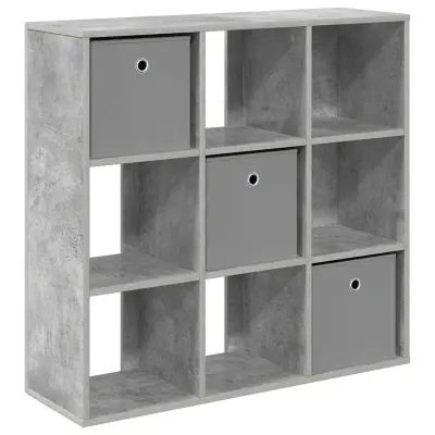 vidaXL Strani šal s predalom Betonsko siva 88,5 x 29 x 84,5 cm