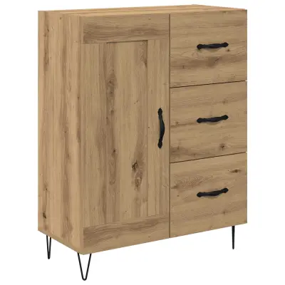 vidaXL Strani šal Obrtni Hrast 69,5 x 34 x 90 cm Konstruirano leseno