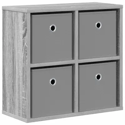 vidaXL Strani šal s predalom Siva Sonoma 49,5 x 22 x 47 cm