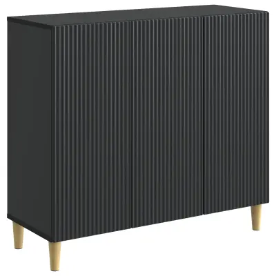 vidaXL Strani šal Črna 89 x 34,5 x 80 cm Inženirski les