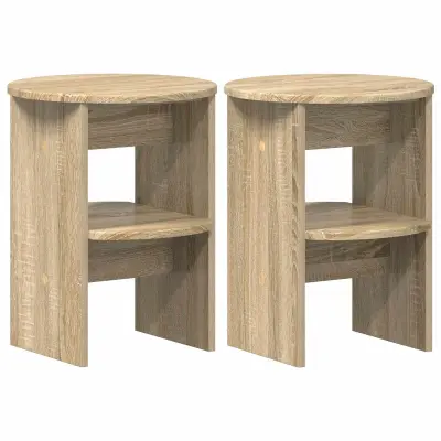 vidaXL Stranska omara 2 pcs Sonoma hrast Ø40 x 50 cm