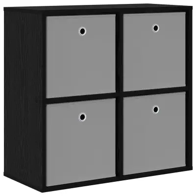 vidaXL Strani šal s predalom Črna Orehovina 68,5 x 32 x 67 cm