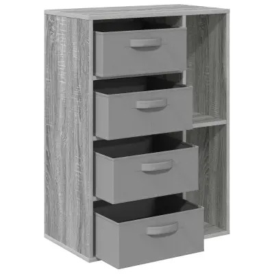 vidaXL Strani šal s predalom Siva Sonoma 60 x 33,5 x 84 cm