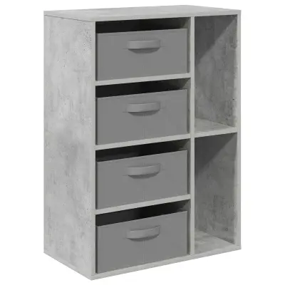 vidaXL Strani šal s predalom Betonsko siva 60 x 33,5 x 84 cm