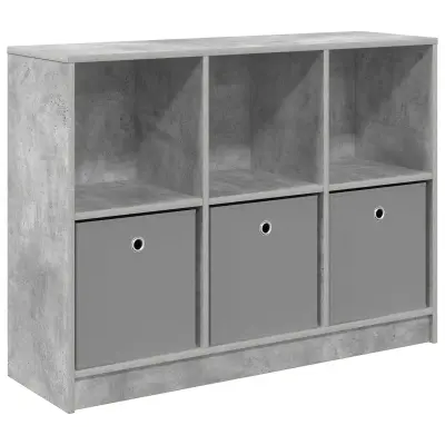 vidaXL Strani šal s predalom Betonsko siva 102 x 32 x 73,5 cm
