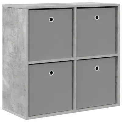vidaXL Strani šal s predalom Betonsko siva 68,5 x 32 x 67 cm