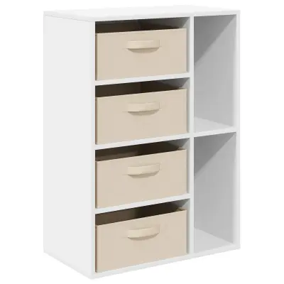 vidaXL Strani šal s predalom Bela 60 x 33,5 x 84 cm