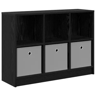 vidaXL Strani šal s predalom Črna Orehovina 88,5 x 27,5 x 63,5 cm