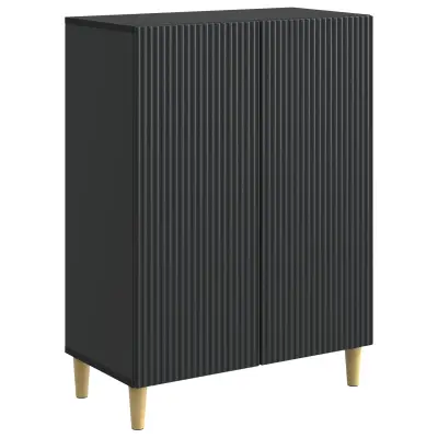vidaXL Strani šal Črna 66 x 34,5 x 90 cm Inženirski les