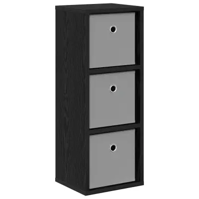 vidaXL Strani šal s predalom Črna Orehovina 25,5 x 22 x 69,5 cm