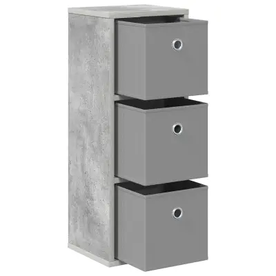 vidaXL Strani šal s predalom Betonsko siva 25,5 x 22 x 69,5 cm