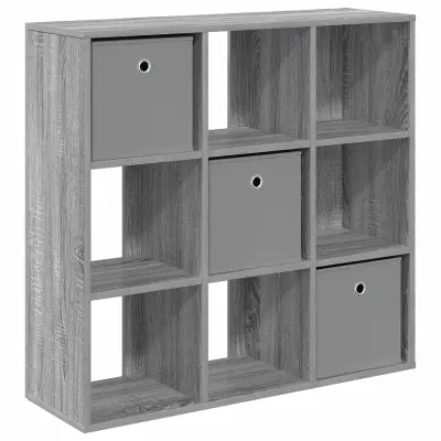 vidaXL Strani šal s predalom Siva Sonoma 88,5 x 29 x 84,5 cm