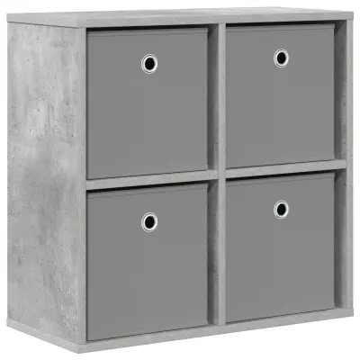 vidaXL Strani šal s predalom Betonsko siva 59,5 x 27 x 57 cm