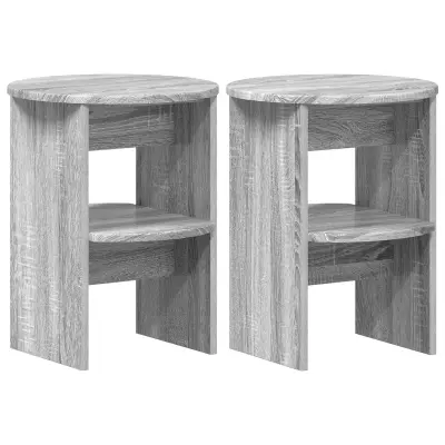 vidaXL Stranska omara 2 pcs Siva Sonoma Ø40 x 50 cm