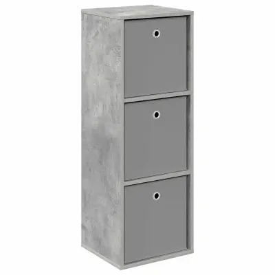 vidaXL Strani šal s predalom Betonsko siva 35 x 32 x 99,5 cm