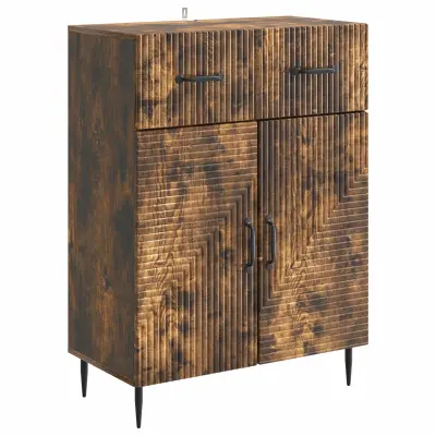 vidaXL Strani šal Dimljen hrast 66 x 34,5 x 89,5 cm Inženirski les