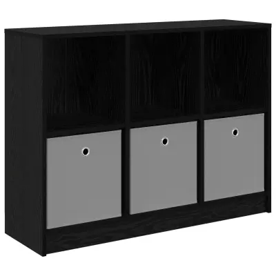 vidaXL Strani šal s predalom Črna Orehovina 102 x 32 x 73,5 cm
