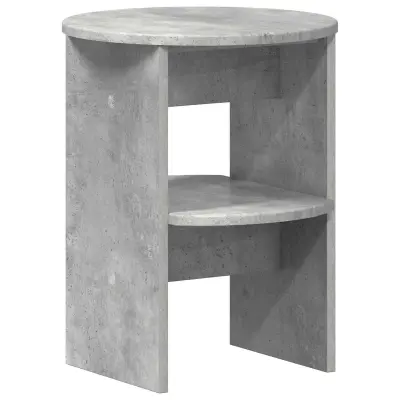 vidaXL Stranska omara Beton Siva Ø40 x 50 cm Konstruirano leseno