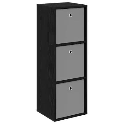 vidaXL Strani šal s predalom Črna Orehovina 35 x 32 x 99,5 cm