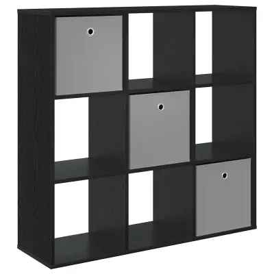 vidaXL Strani šal s predalom Črna Orehovina 102 x 31 x 99,5 cm