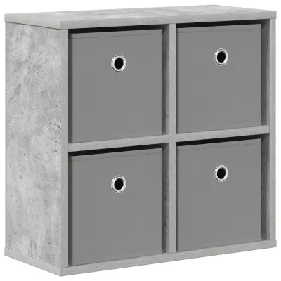 vidaXL Strani šal s predalom Betonsko siva 49,5 x 22 x 47 cm