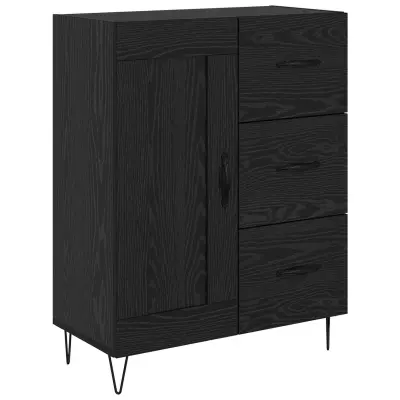 vidaXL Strani šal Črni Hrast 69,5 x 34 x 90 cm Konstruirano leseno