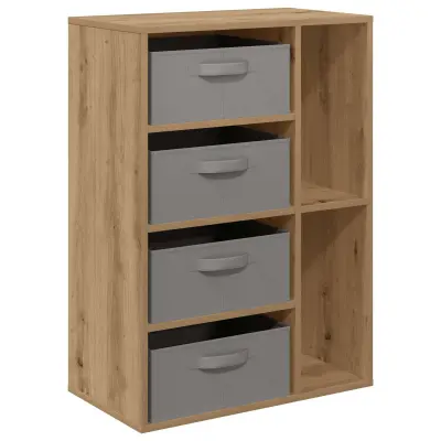 vidaXL Strani šal s predalom Umetni hrast 60 x 33,5 x 84 cm