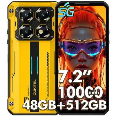 OUKITEL WP60 48/512GB 5G Rumena Pametni telefon 7.2-palčni 10000mAh/33W Dimensity 7025 108MP