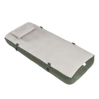 Napihljiva sončna ležaljka Temno zelena Bela 191x76x22cm OGS32-II-GR-P01