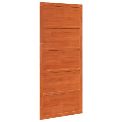 vidaXL Hlevska vrata Voščeno rjava 80 x 2,5 x 208 cm Trdna borovina