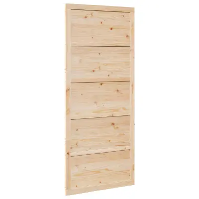 vidaXL Hlevska vrata Naravna 90 x 2,5 x 208 cm Trdna borovina