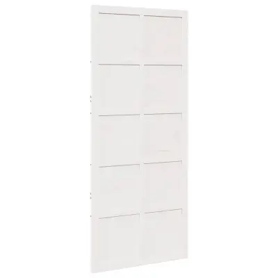 vidaXL Hlevska vrata Bela 90 x 2,5 x 208 cm Trdna borovina