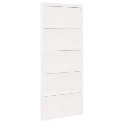 vidaXL Hlevska vrata Bela 90 x 2,5 x 208 cm Trdna borovina