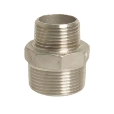 Redukcijski priključek inox 2x1 AG V4A  Nerjaveč nipl za varno vodno instalacijo z odpornostjo do 10 bar in temperaturo -20C do +200C