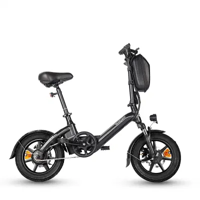 Mini zložljivo električno kolo Bodywel T16 Pro, 14", 250 W 36 V 7,8 Ah, za vožnjo na delo, črno