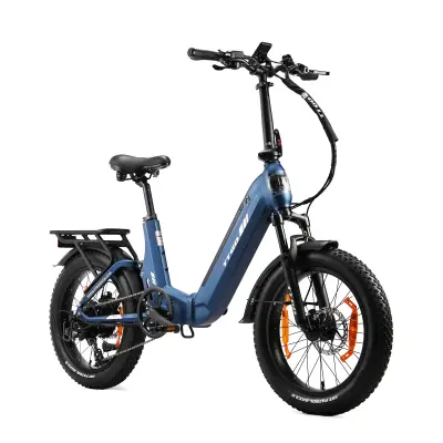Zložljivo električno kolo TTGO F7 250 W 48 V 15 Ah, 20-palčno debelo kolo, modro