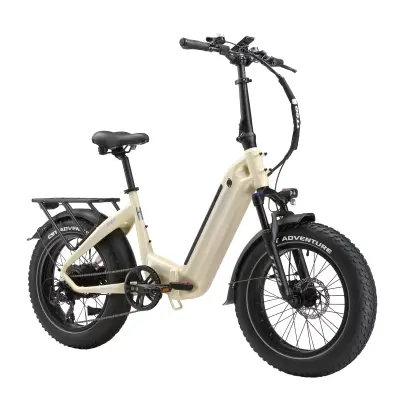 Zložljivo električno kolo TTGO F6 Boost 250W 48V 18Ah, doseg 120 km, 20” debele pnevmatike, belo