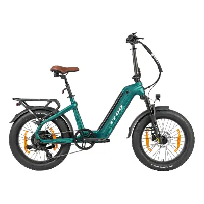 Električno kolo TTGO F8 iz karbonskih vlaken, doseg 110 km, ultralahko 20-palčno kolo s senzorjem navora, zeleno