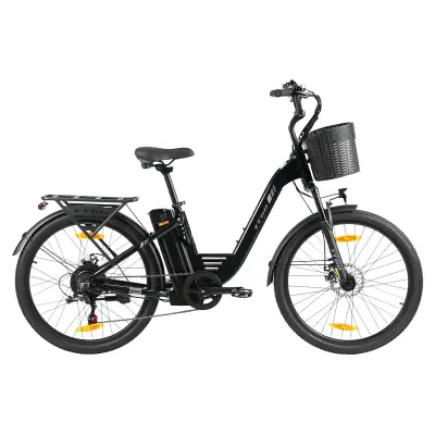 Električno mestno kolo TTGO C2 PRO, 250 W, srednji pogon, 36 V 18 Ah, 26”, črne barve