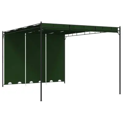 vidaXL Paviljon 4 x 3 x 2,3 m Zelena Poliester in jeklo